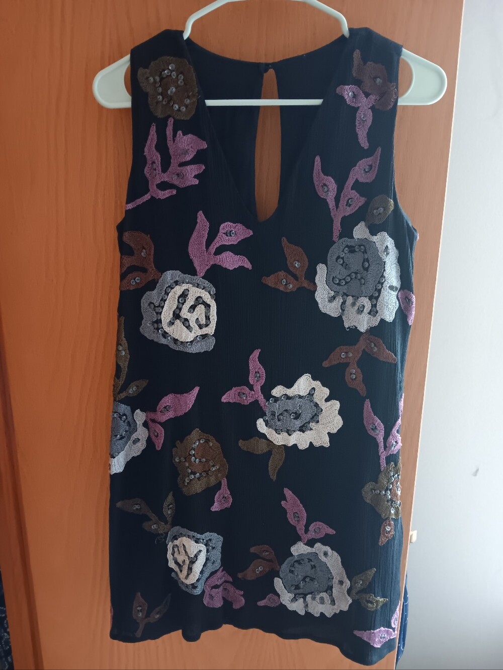 Free People Embroidered Sequin Sheath Mini Dress